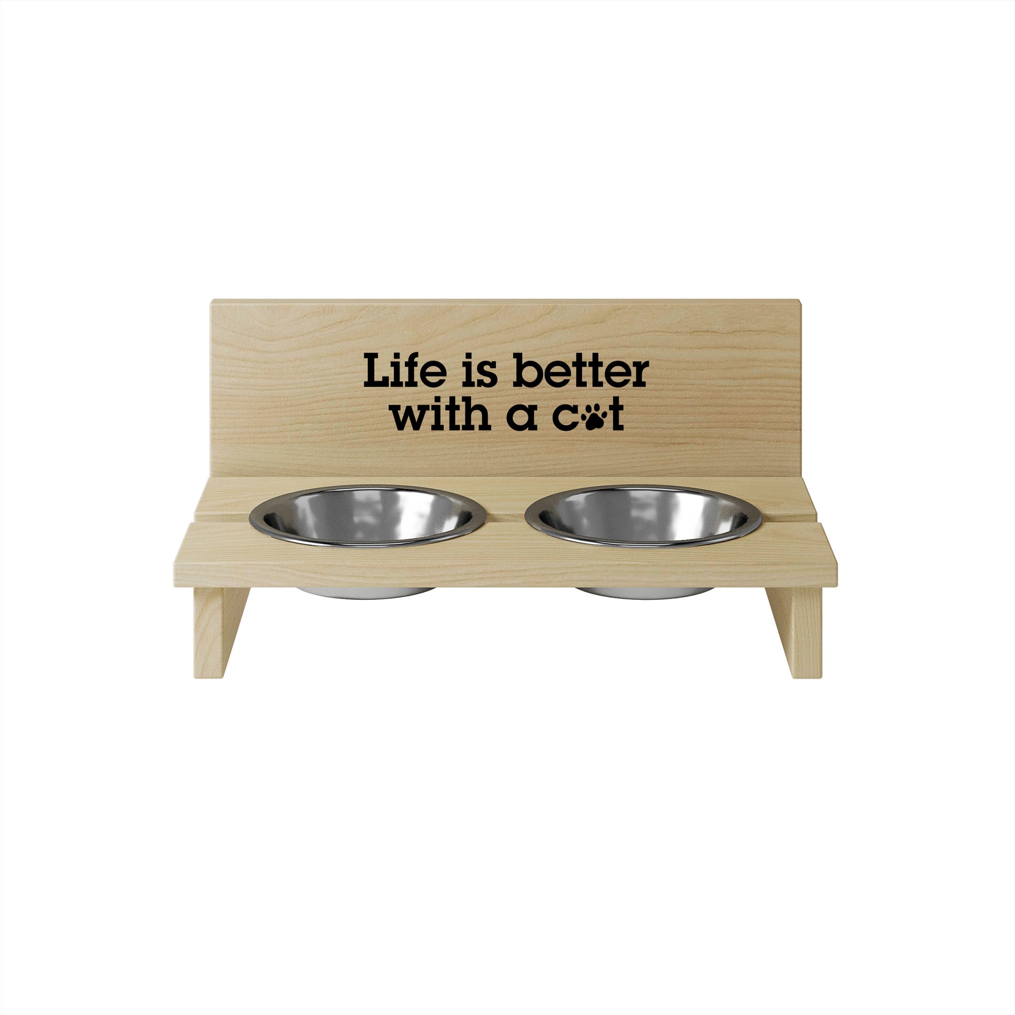 Stojan na misku pro kočku Life is Better with a Cat-L
