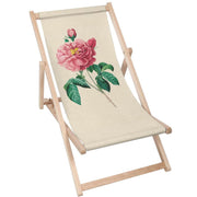 Holzliegestuhl Vintage Rosa Blumen