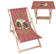 Set Liegestuhl und Tisch Premium Bier