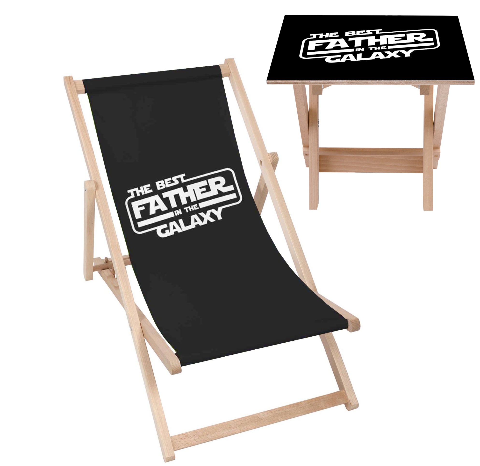 Set Liegestuhl und Tisch Bester Vater in der Galaxie