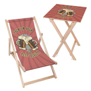 Set Liegestuhl und Tisch Premium Bier