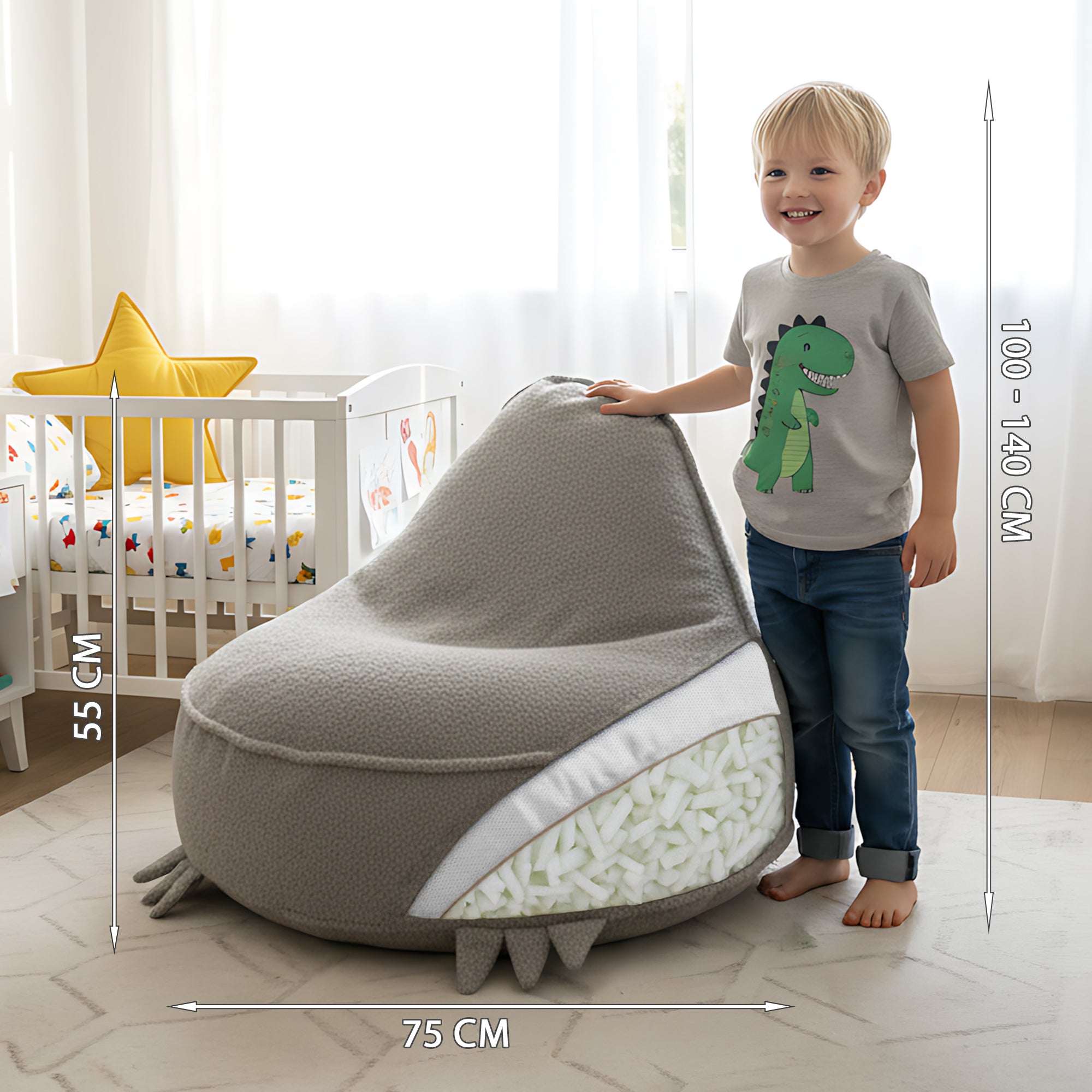 Sitzpouf Animo Dino Kakaobraun