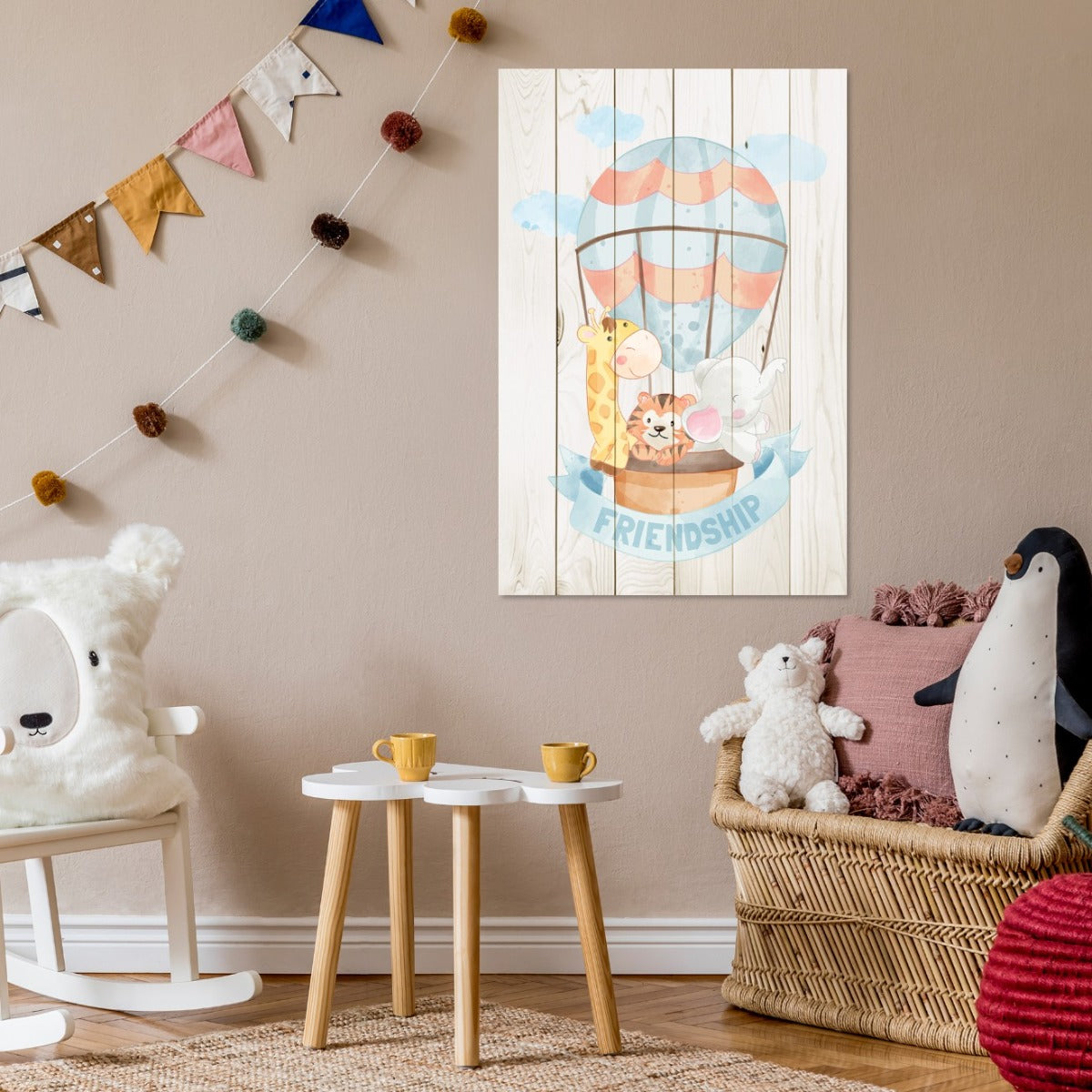 Bild Wood Animal Friends im Ballon