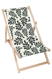 Wooden Deck Chair Artistic Abstract Leaves