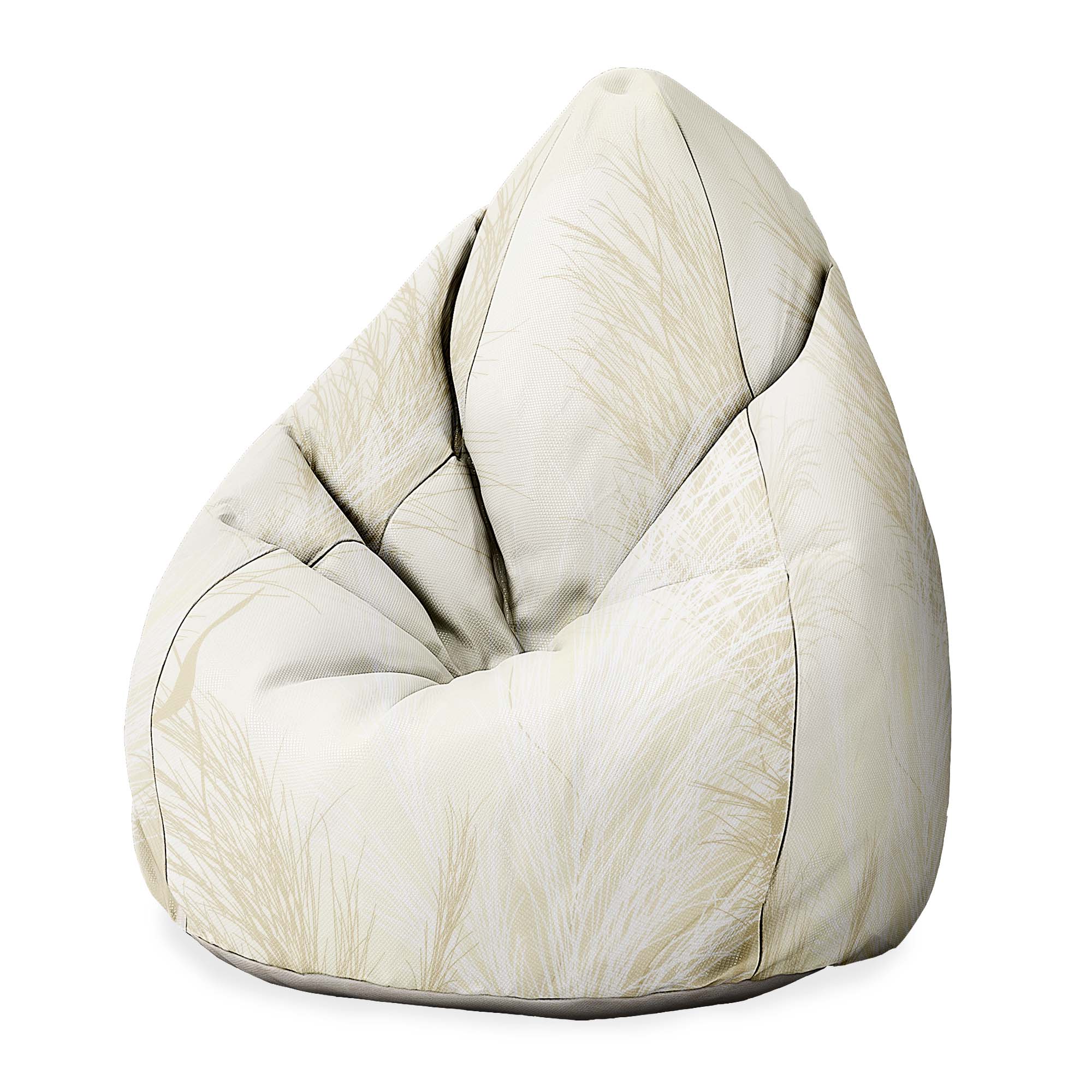 Sitzsack Birnenform Beige Warmes Pampasgras-Samt
