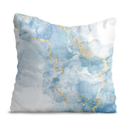 Kissen Blau Eleganter Marmor-Velvet
