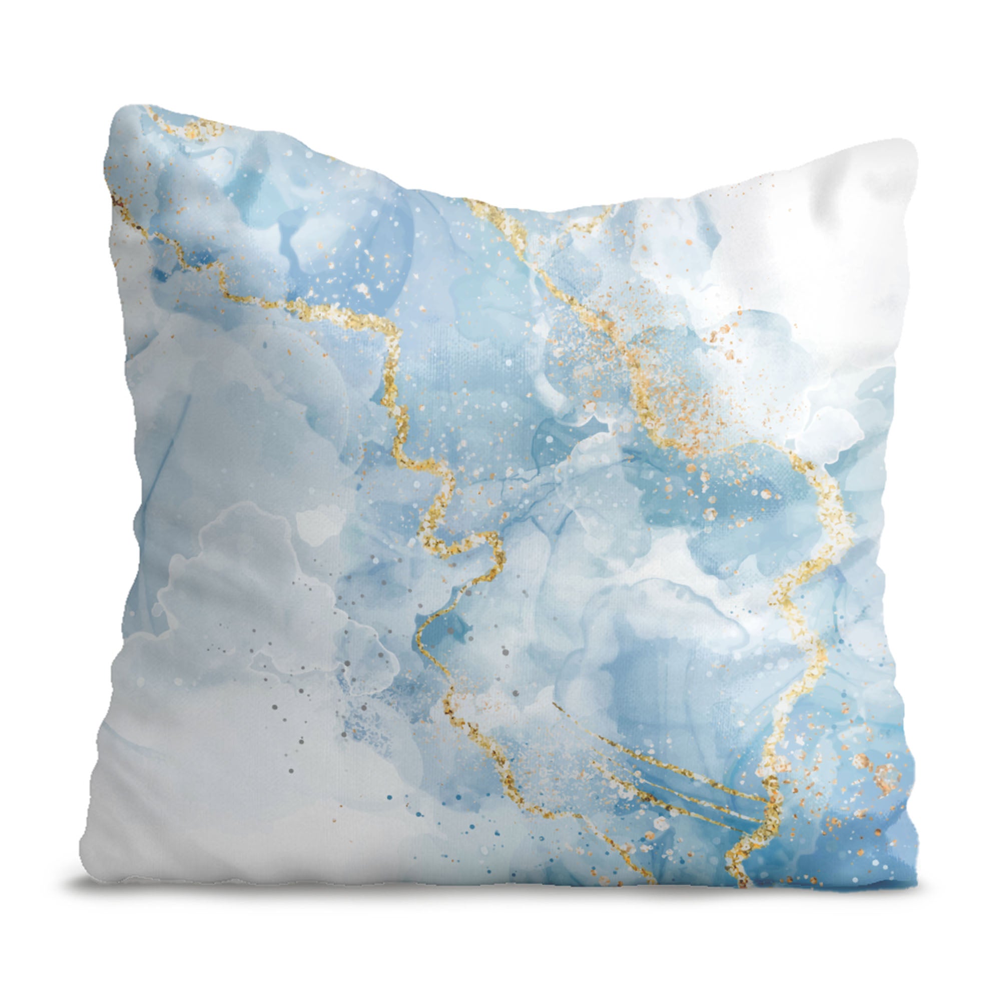 Kissen Blau Eleganter Marmor-Velvet