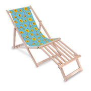 Holzliegestuhl mit Holzfußstütze Blue Paradise