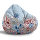 Puf Paradise Blaue und Rosa Rosen-Velvet