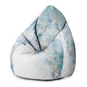 Sitzsack Birnenform Blau Eleganter Marmor-Oxford