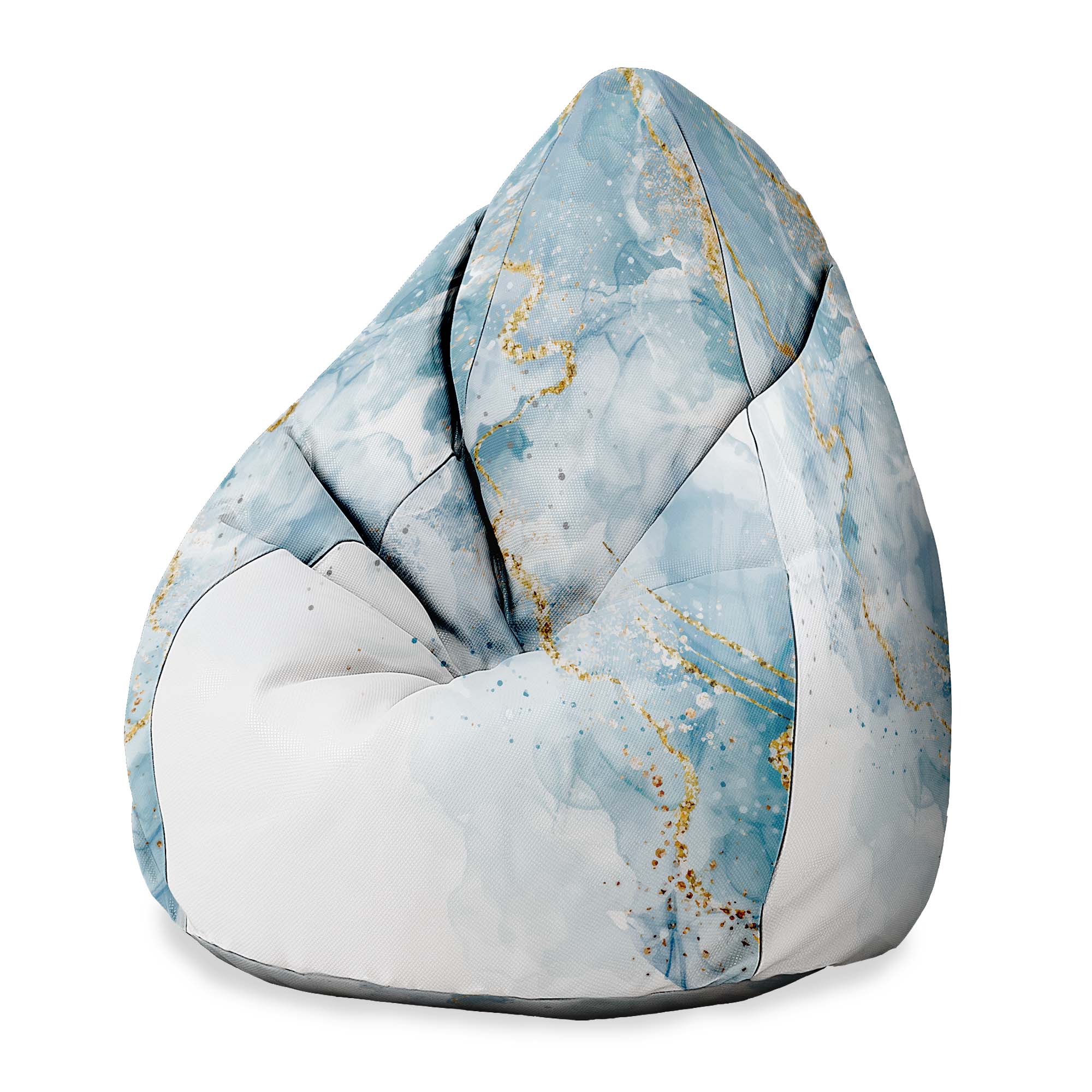 Sitzsack Birnenform Blau Eleganter Marmor-Oxford