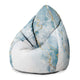 Sitzsack Birnenform Blau Eleganter Marmor-Oxford