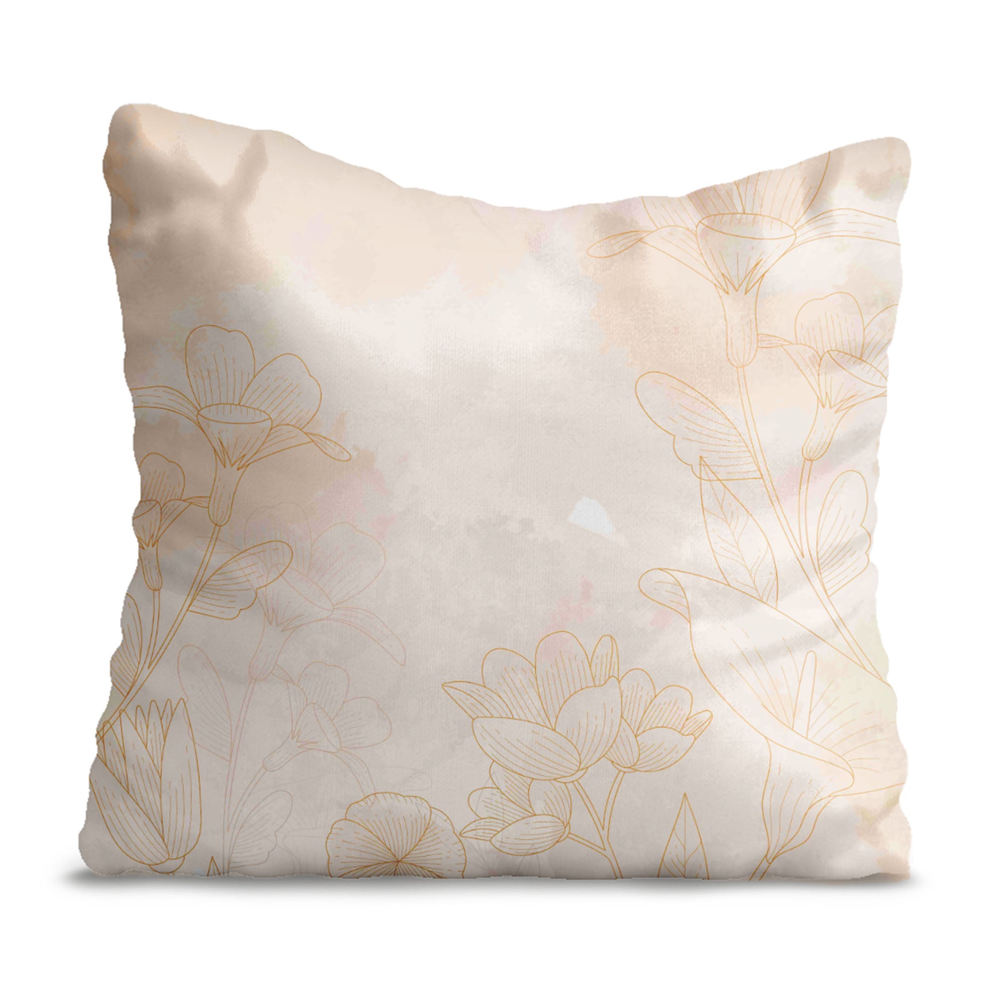 Kissen Boho Beige Blumen-Panama