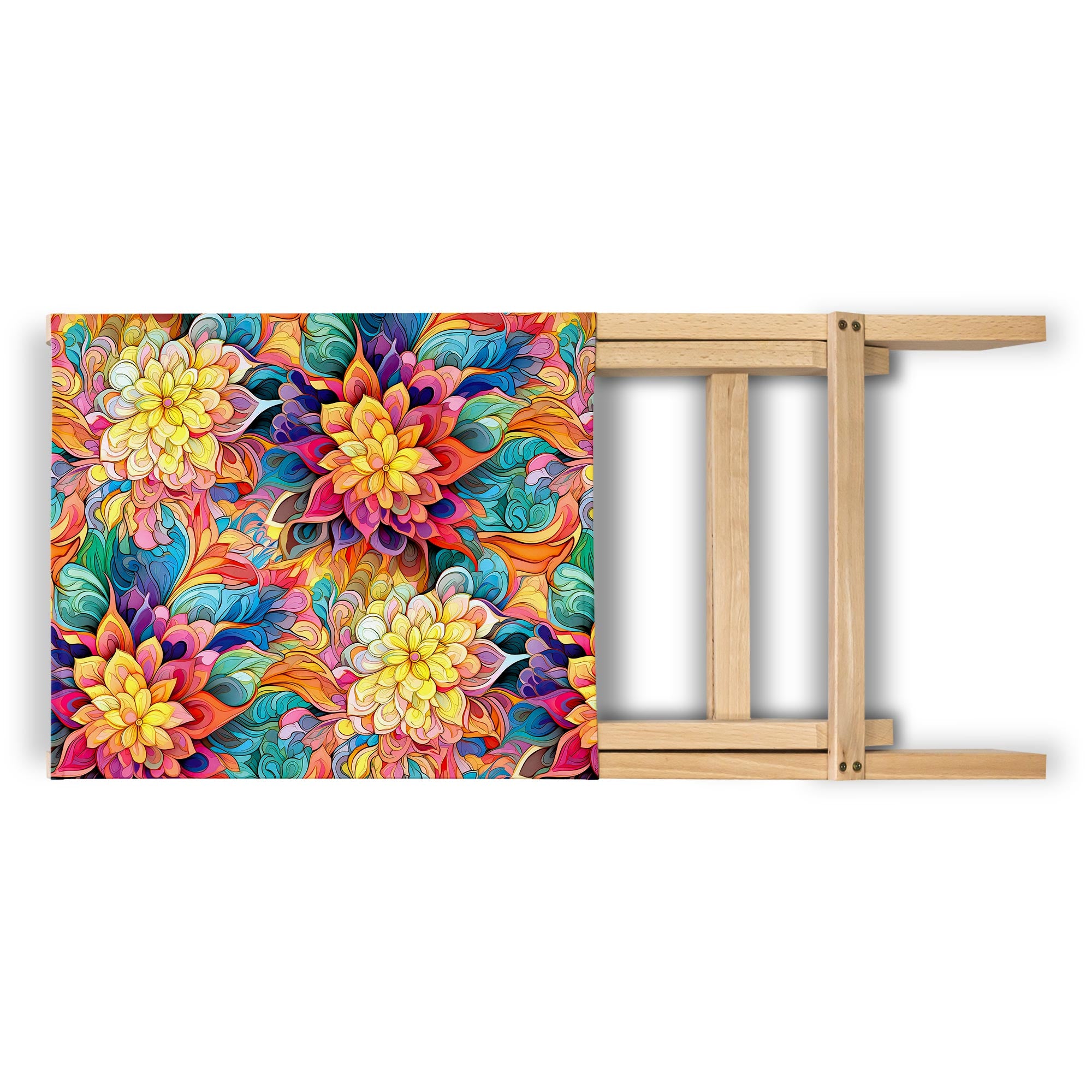Klappbarer Strandstuhl Botanisches Blumenmuster mit Geometrie