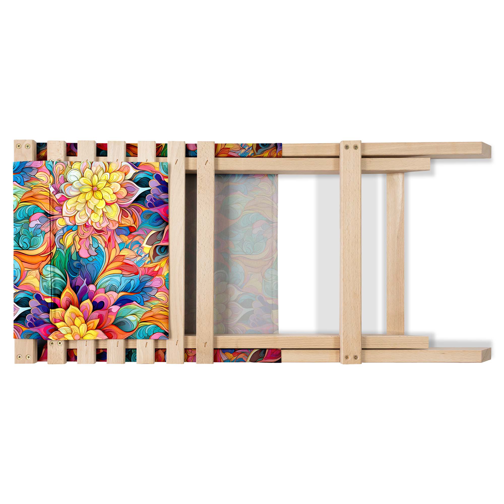 Klappbarer Strandstuhl Botanisches Blumenmuster mit Geometrie