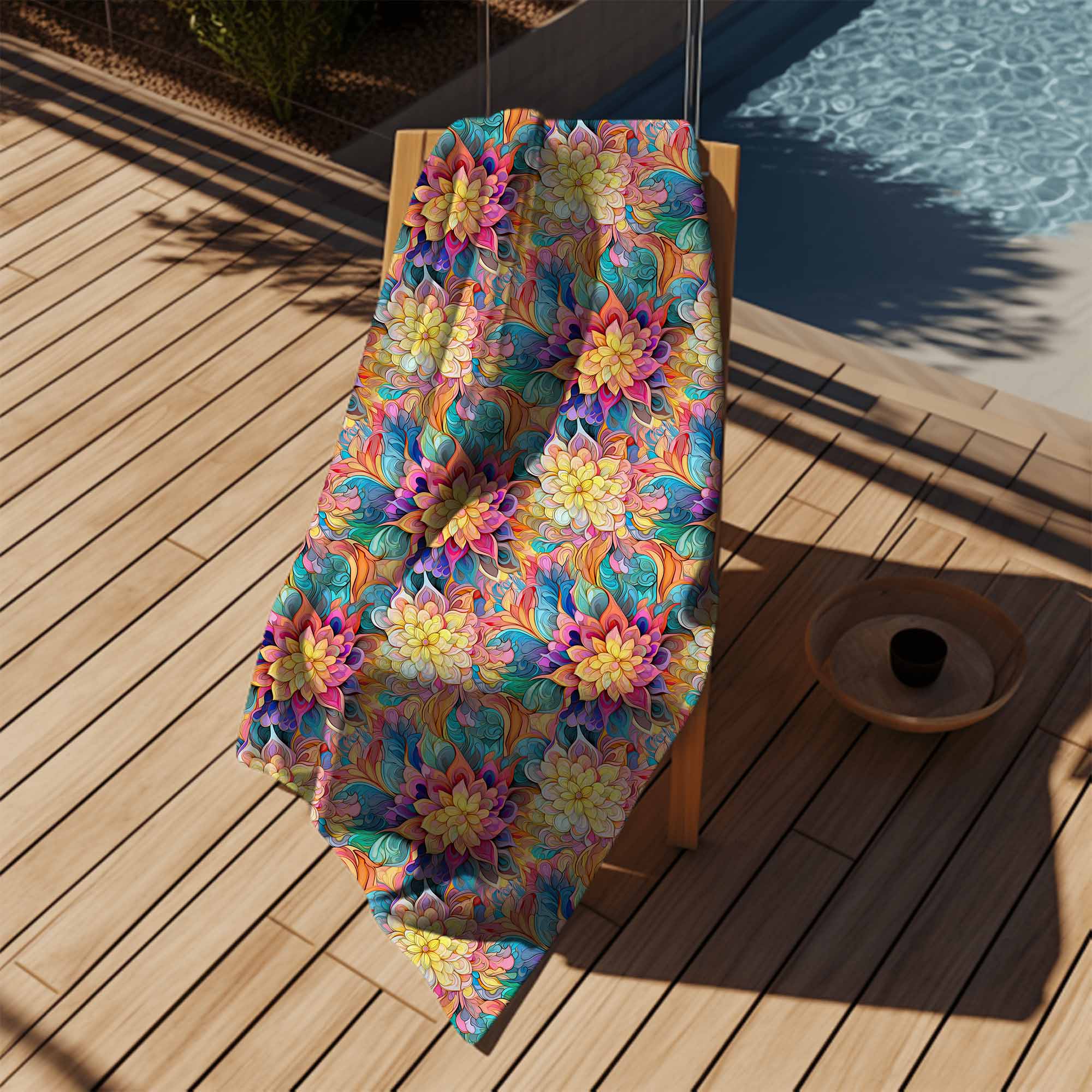Handtuch Botanisches Blumen-Geometrisches Muster