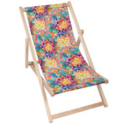 Holzliegestuhl Botanisches Blumenmuster Geometrisches Muster-S