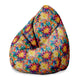 Puf Pearshape Botanical Floral Geometric Pattern-S-Velvet