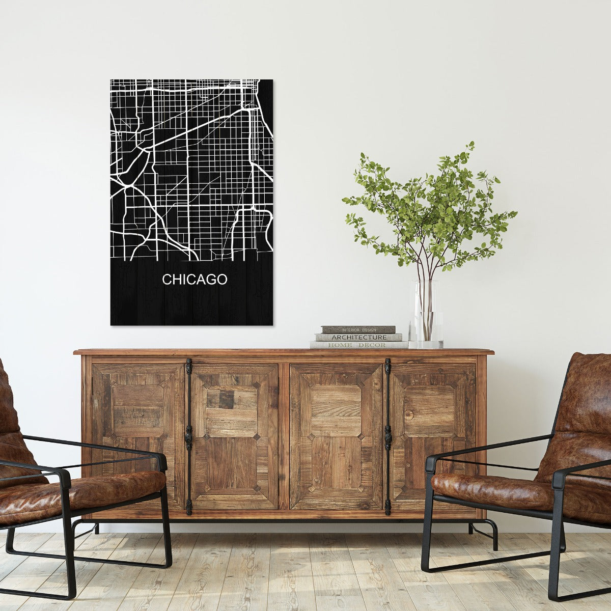 Wood Picture Chicago-60x90 cm