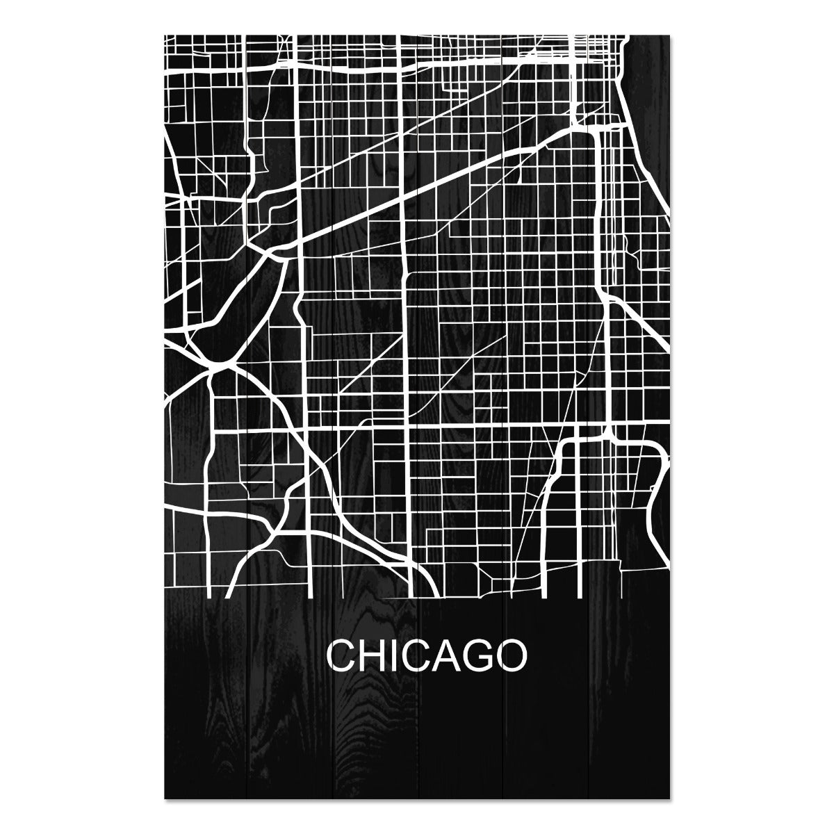 Wood Picture Chicago-60x90 cm
