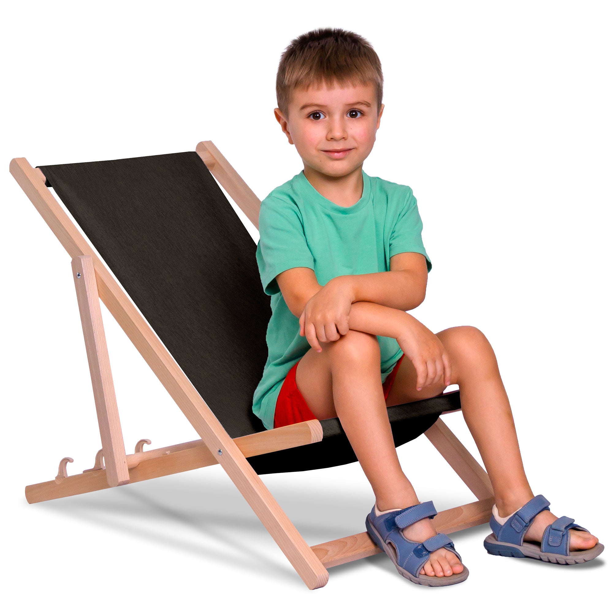 Liegestuhl aus Holz Imitation Jeans Chocolate Truffle-M