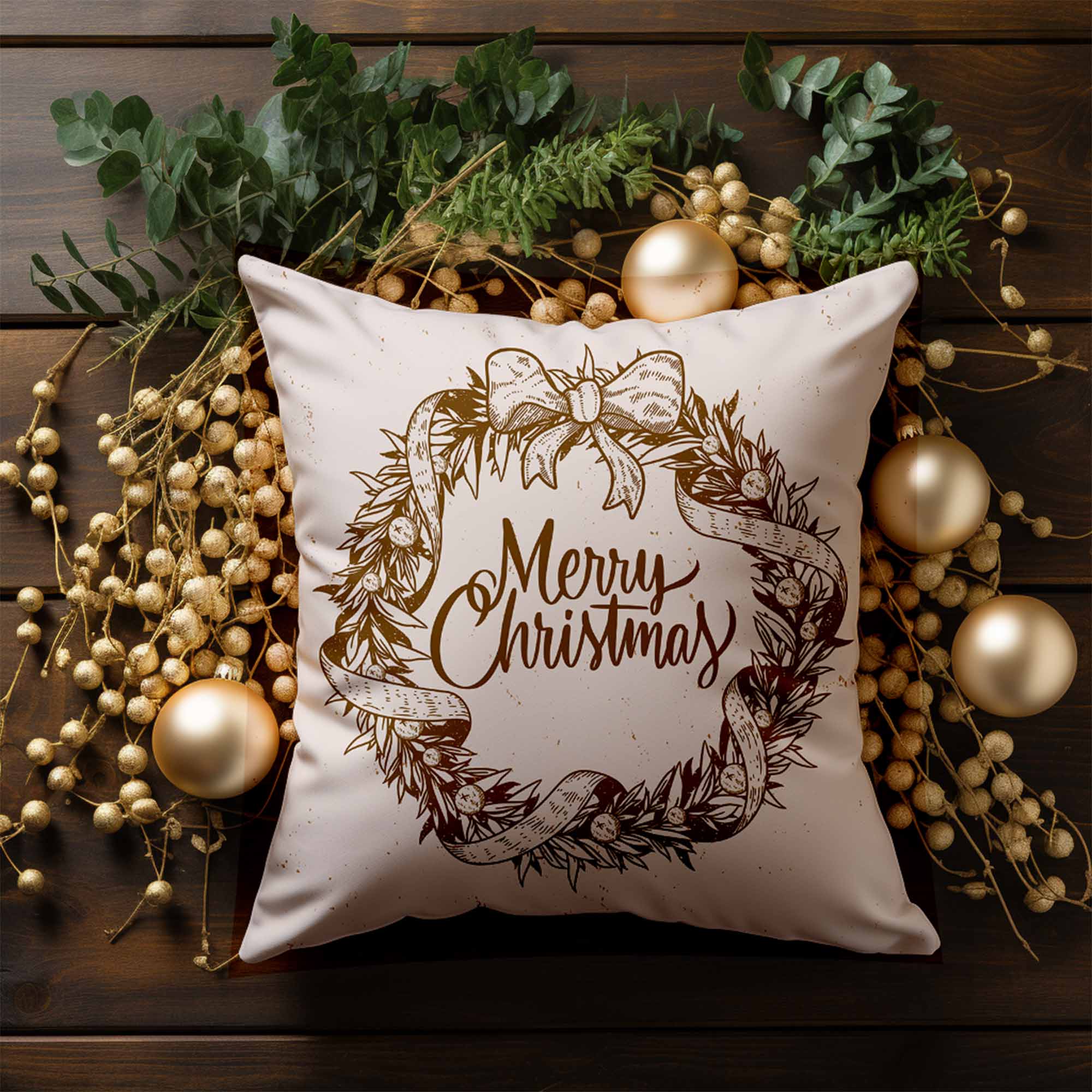 Kissen Christmas Wreath-Velvet