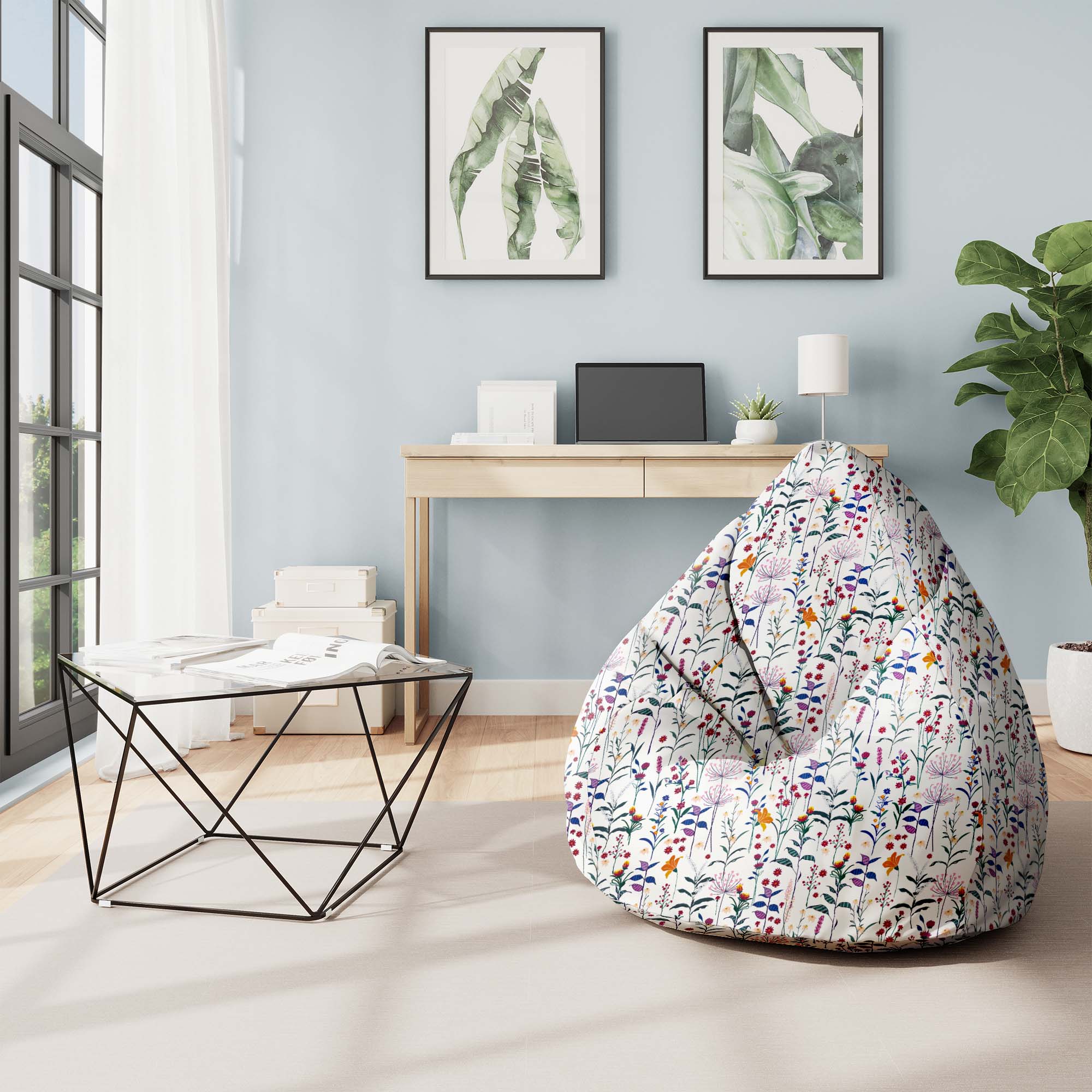 Pearshape Pouf Color Meadow-S-Velvet
