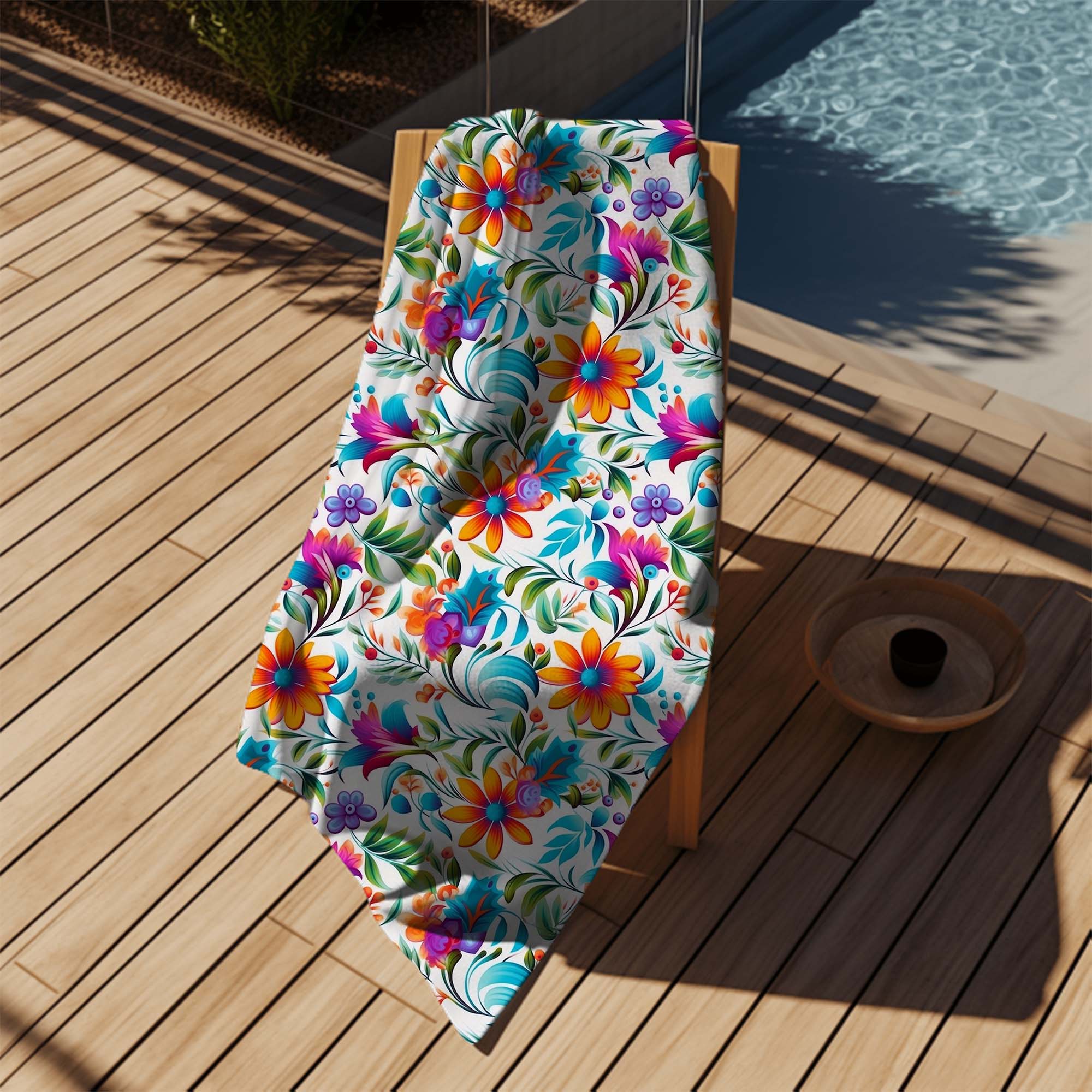 Handtuch Buntes Blumenmuster-30x50 cm