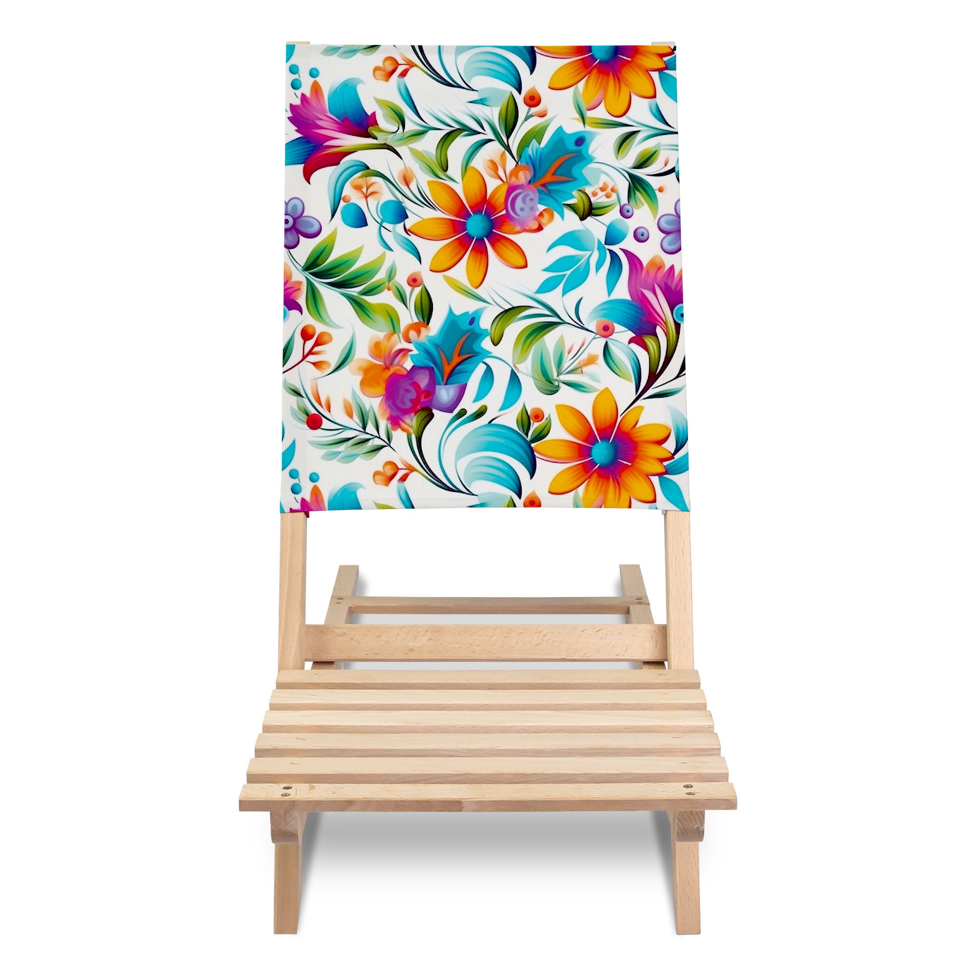 Klappbarer Strandstuhl Buntes Blumenmuster