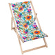 Holzliegestuhl Buntes Blumenmuster-S
