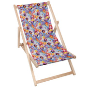 Holzliegestuhl Buntes Blumenmuster mit Blumen