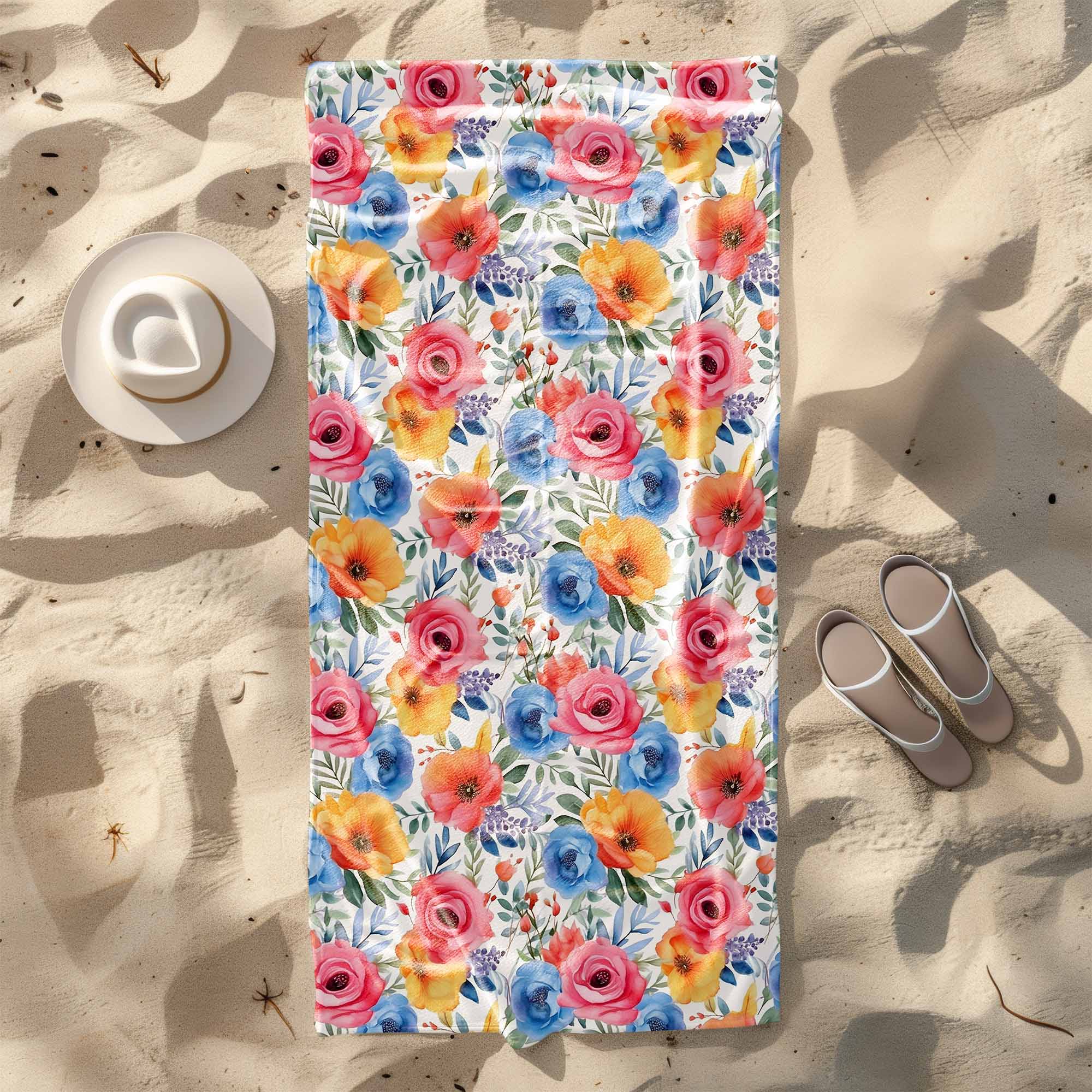 Handtuch Bunte Blumen-70x140 cm