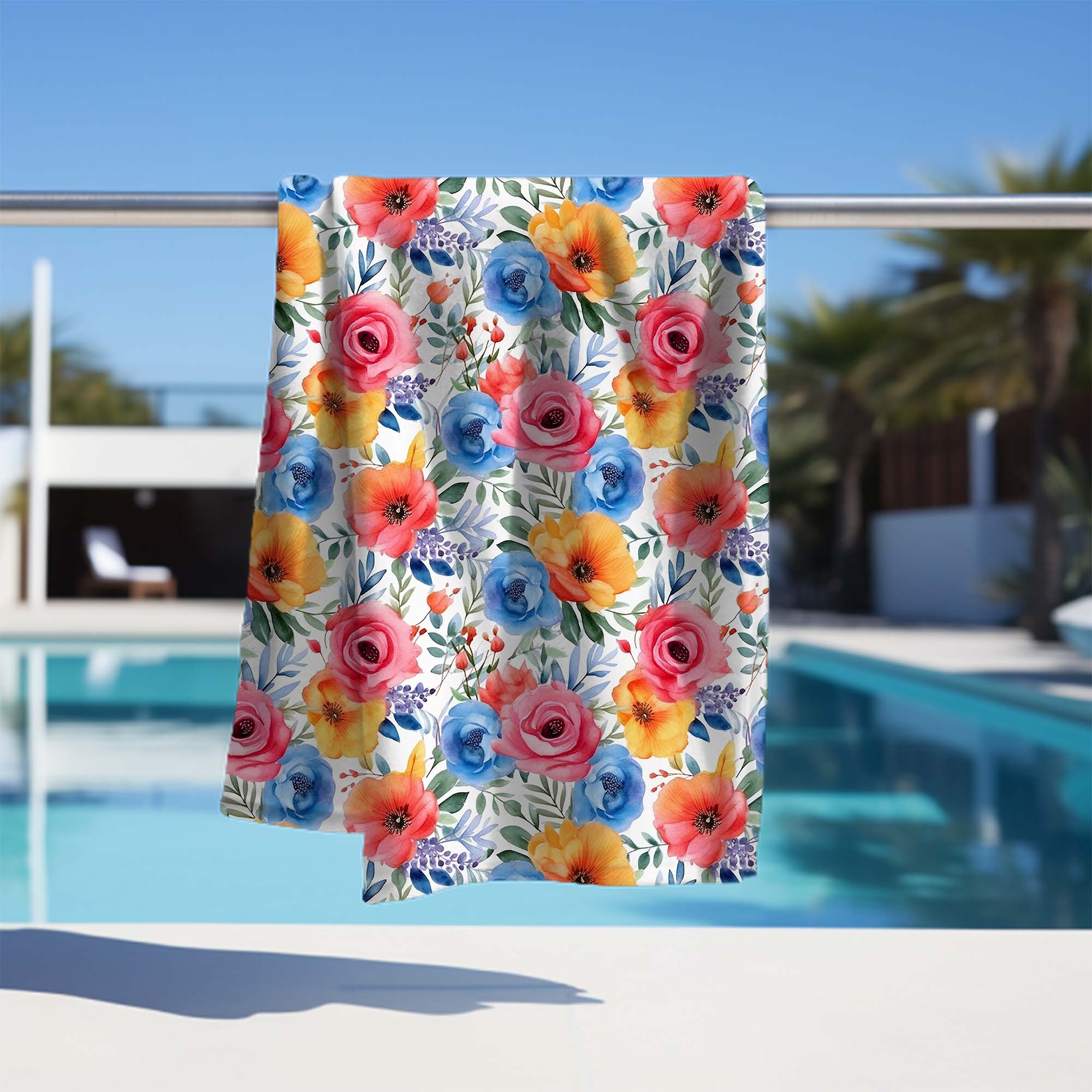 Handtuch Bunte Blumen-70x140 cm