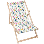 Holzliegestuhl Bunte Wildblumen-M