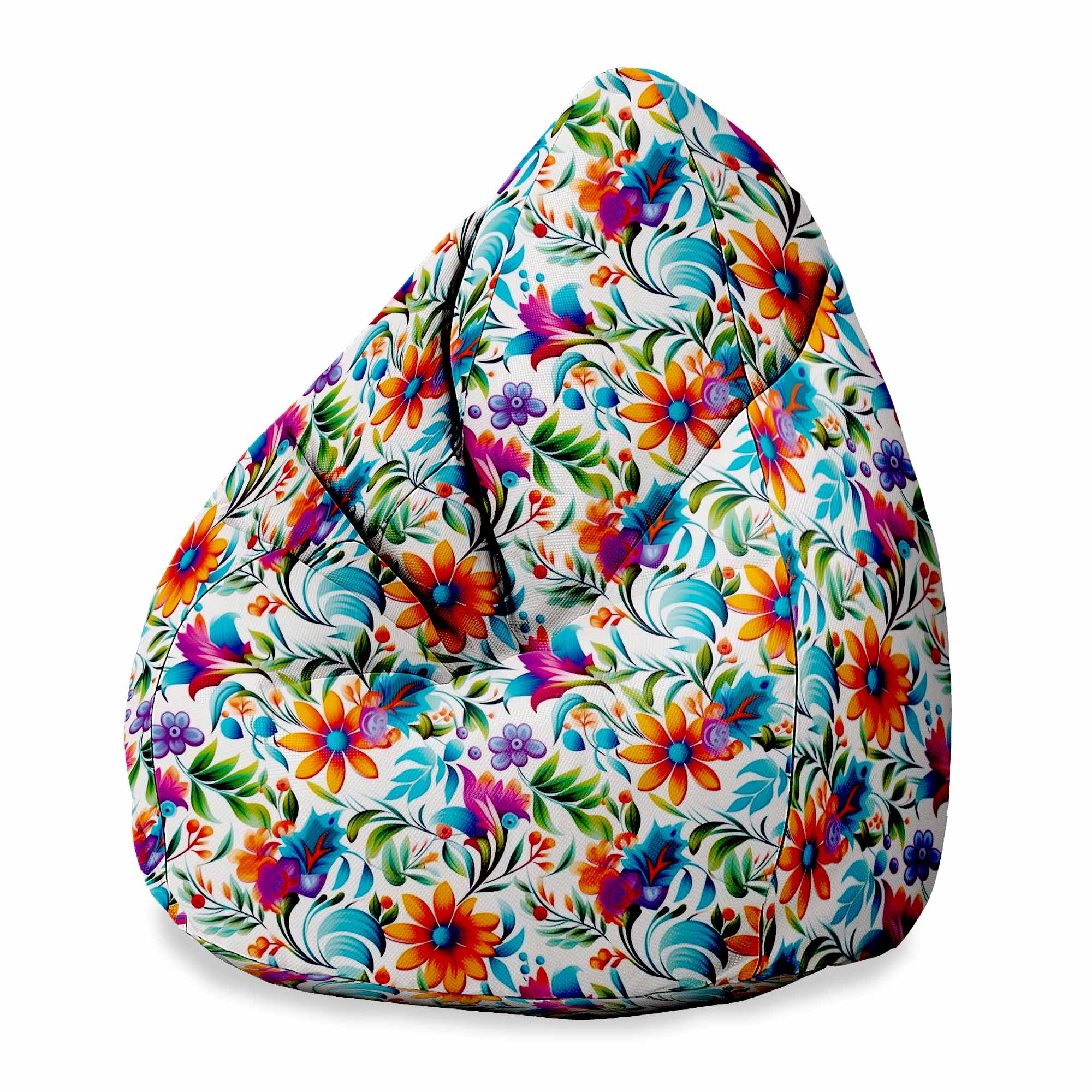 Sitzsack Pearshape Buntes Blumenmuster -S-Oxford