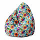 Sitzsack Pearshape Buntes Blumenmuster -S-Samt