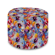 Round pouf footstool Colorful Flowers Pattern