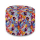 Okrúhly puf podnožka Colorful Flowers Pattern