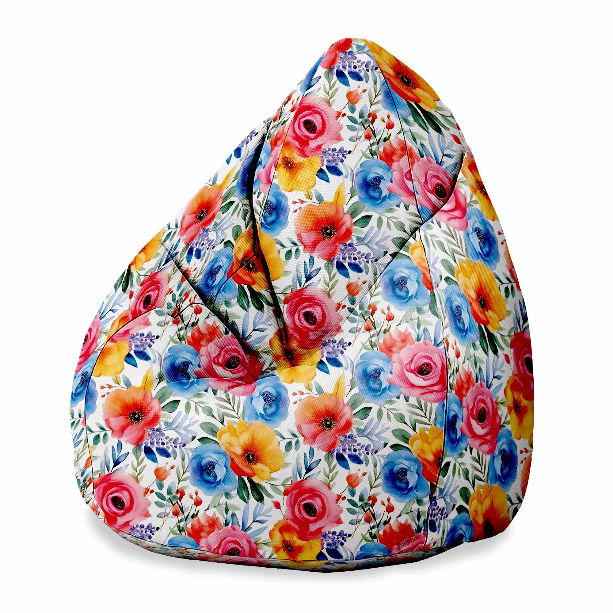 Puf Pearshape Bunte Blumen