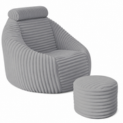 Paradise Sitzsack mit Fußhocker White Dove-M