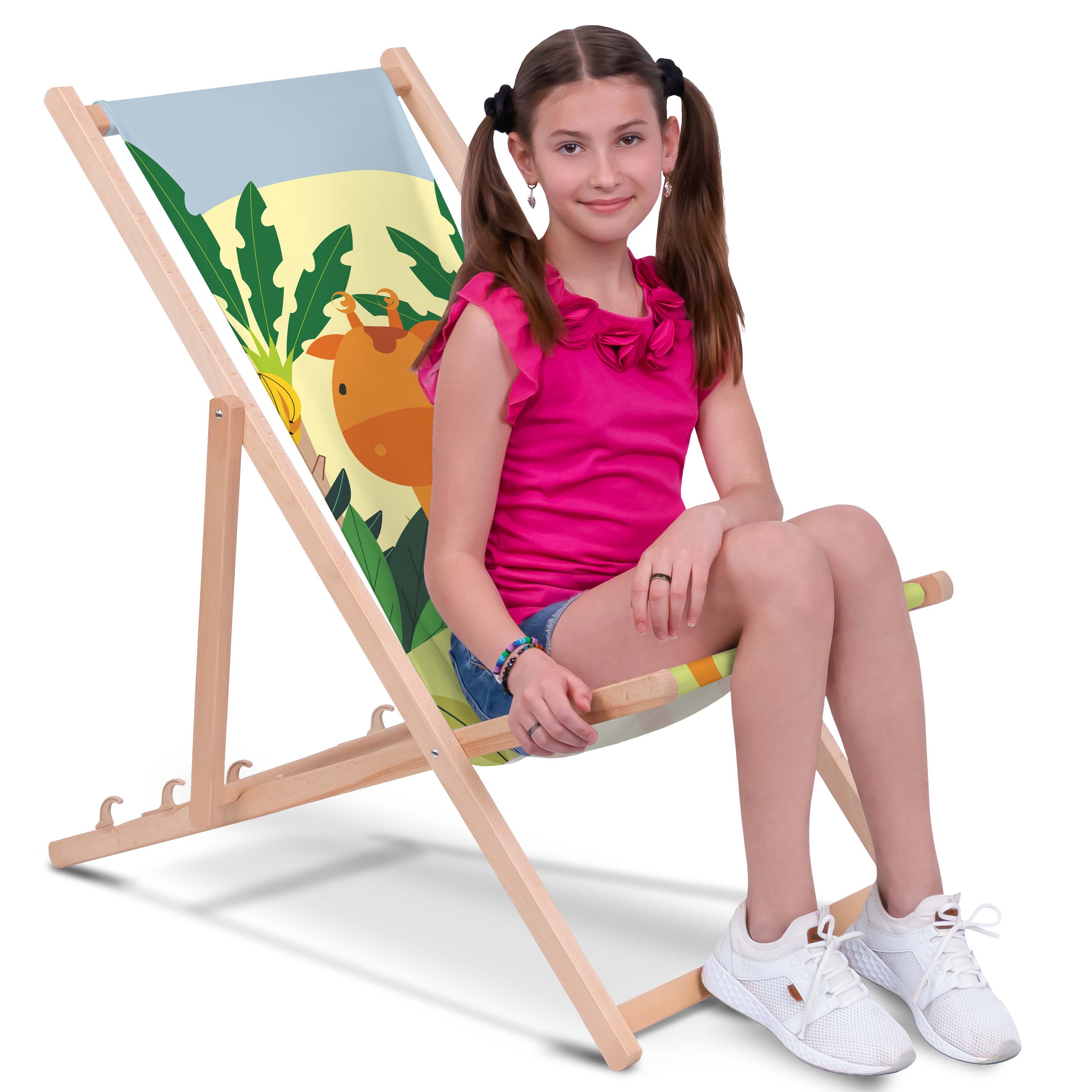 Liegestuhl aus Holz Crazy Giraffe-S