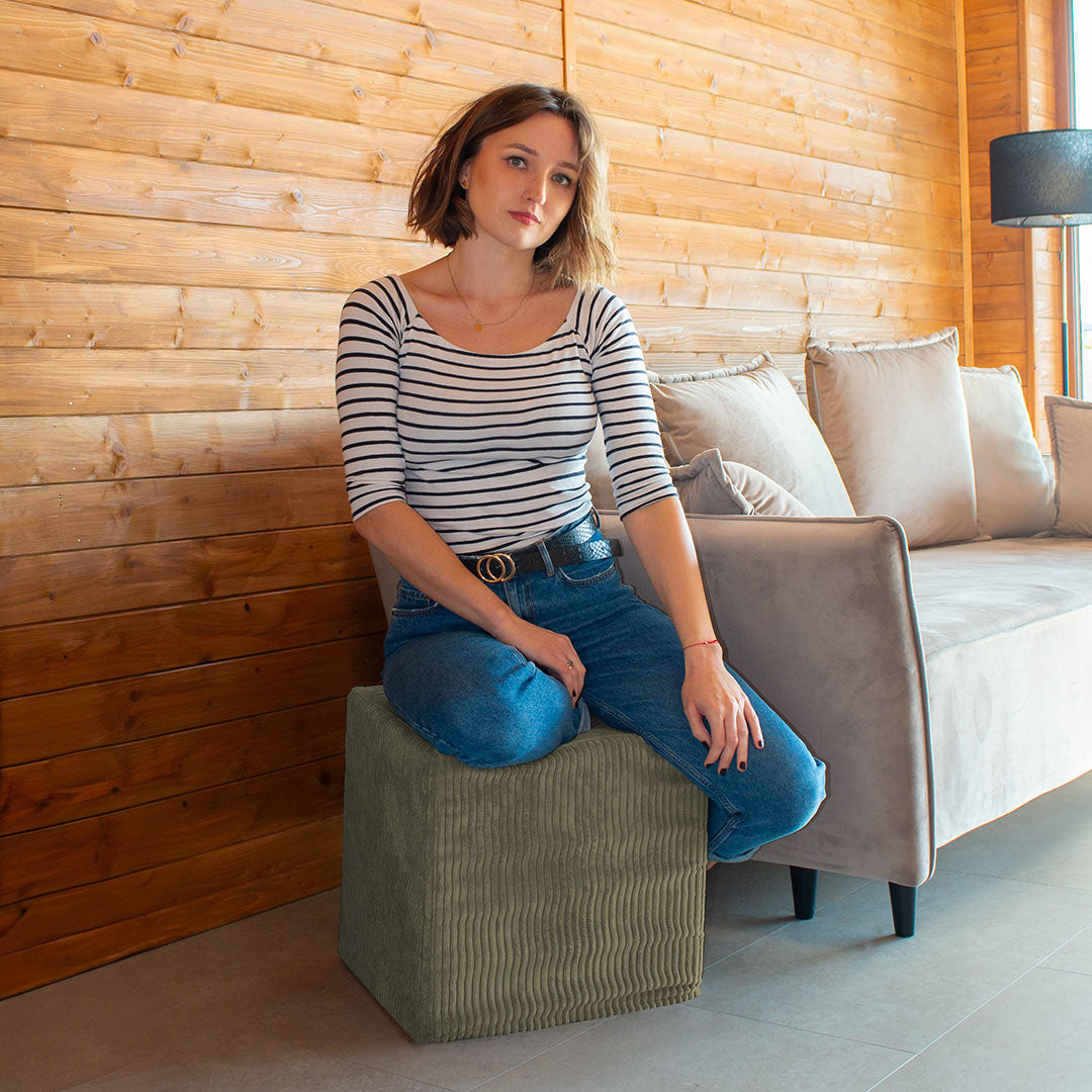 Sitzpouf Qubik Dark Olive