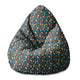 Puf Pearshape Scattered Flowers-S-Velvet