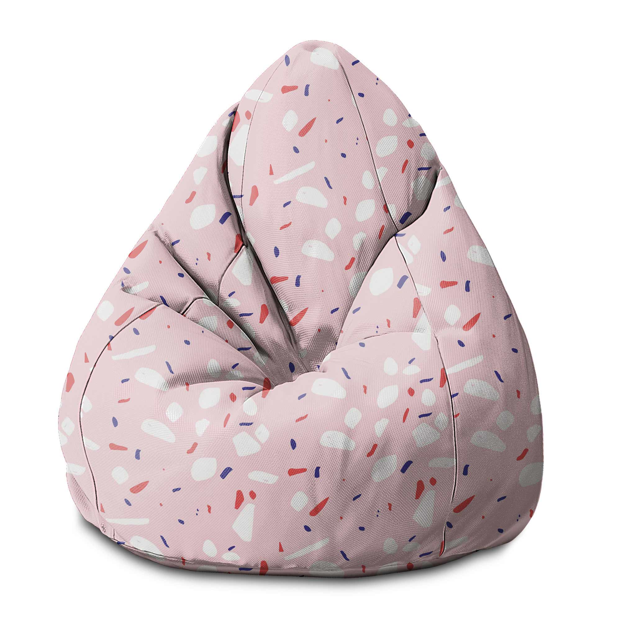 Puf Birnenform Pink Abstrakt-S-Samt
