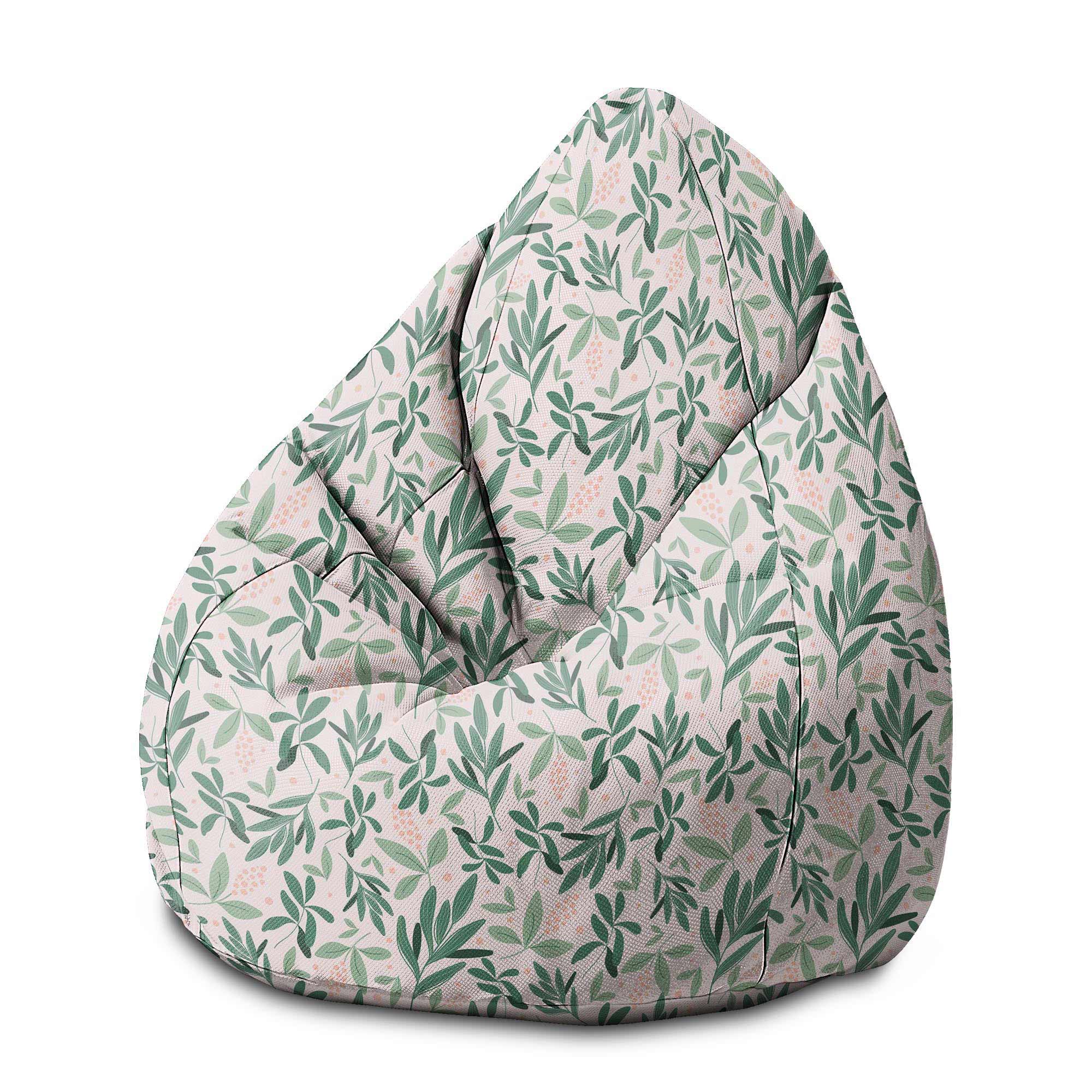 Puf Pearshape Olive Leaves on Pink-S-Velvet