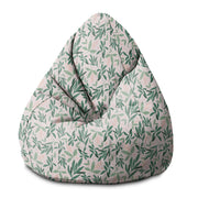 Pearshape Pouf Olive Leaves on Pink-M-Oxford