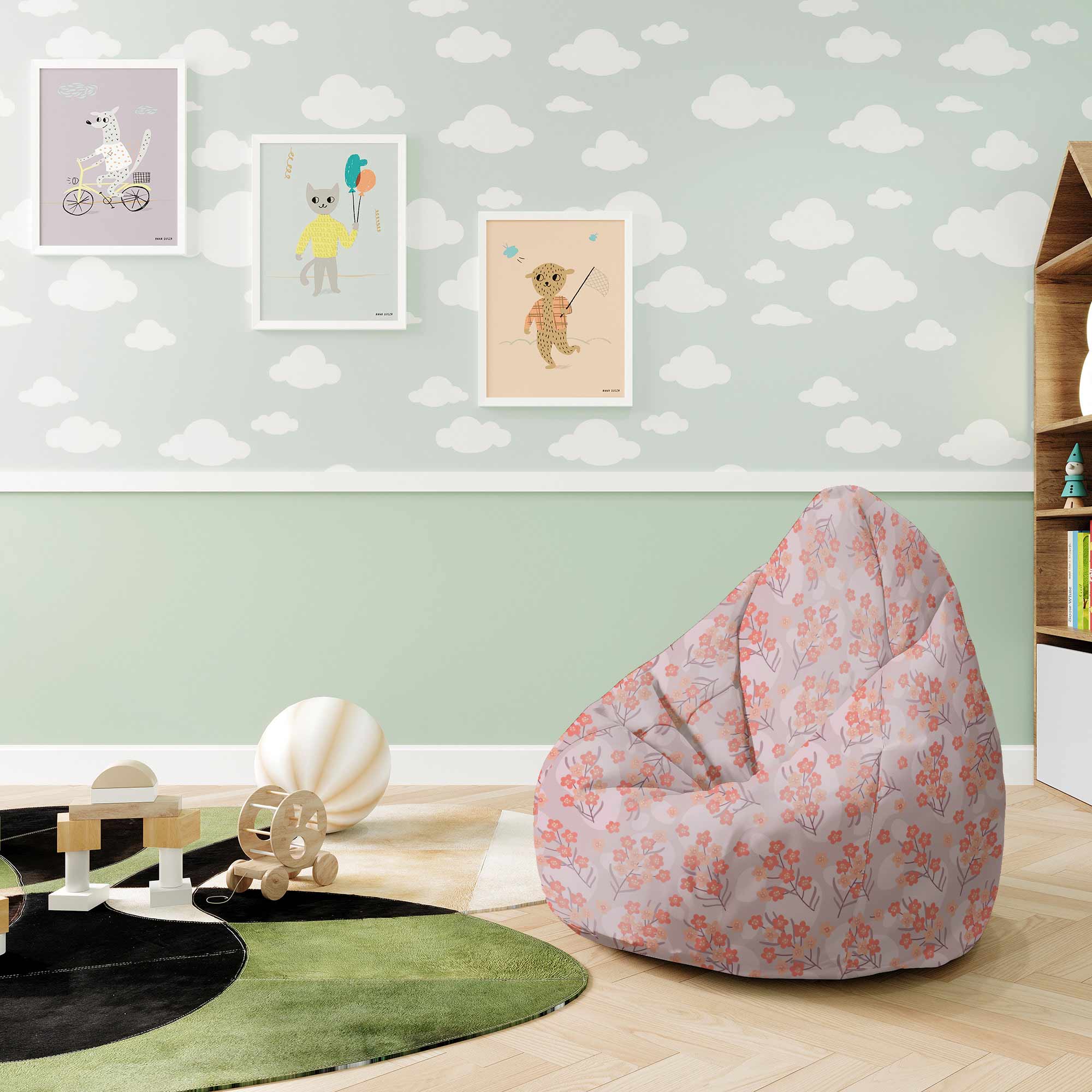 Puf Pearshape Summer Garden-M-Oxford