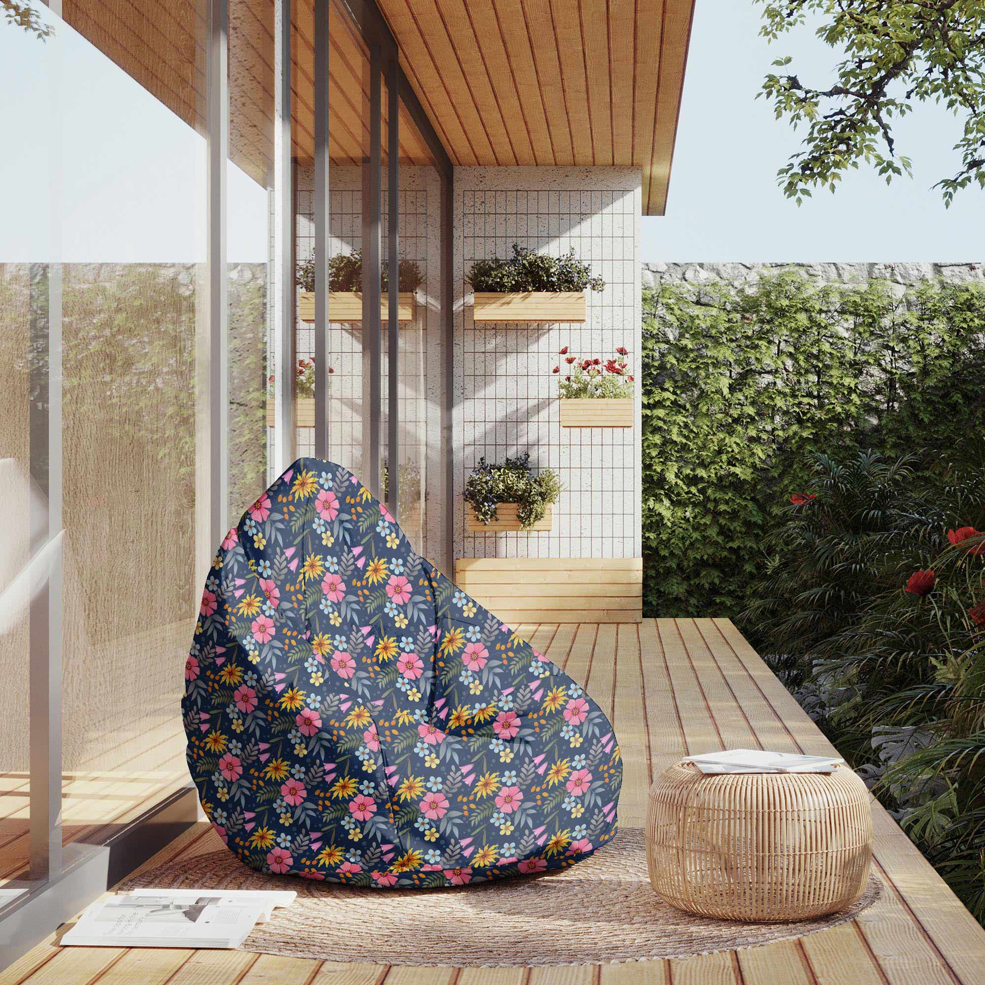 Puf Pearshape Spring Flowers-M-Oxford