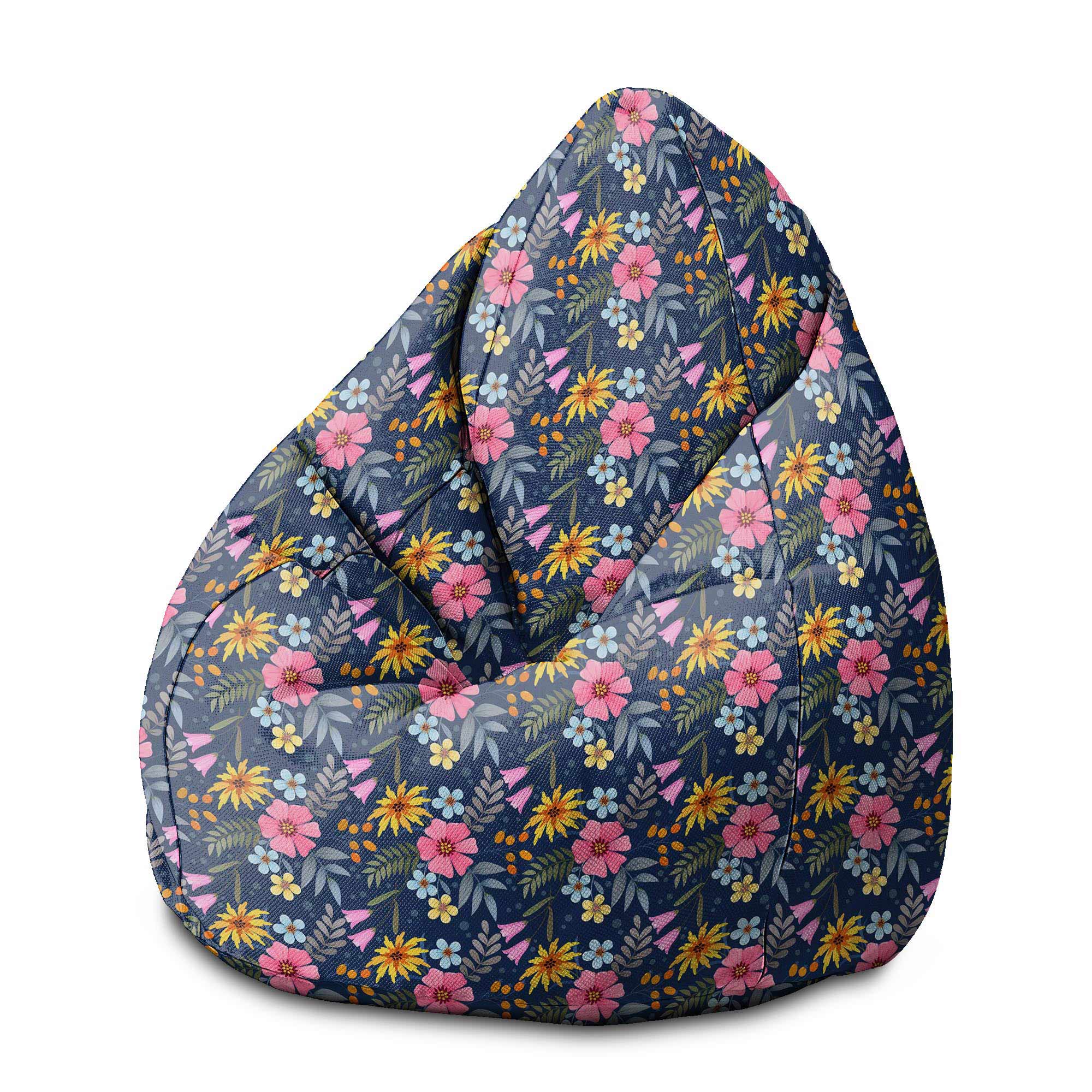 Puf Pearshape Jarné kvety-M-Zamat
