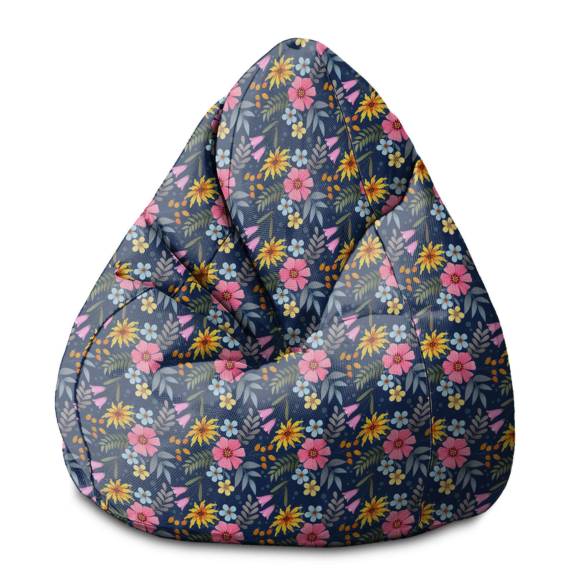 Puf Pearshape Jarné kvety-M-Zamat